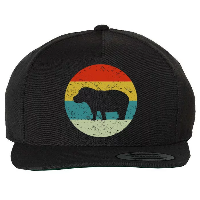 Retro Vintage Hippo Wool Snapback Cap