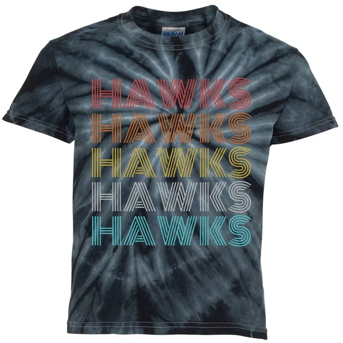 Retro Vintage Hawks Kids Tie-Dye T-Shirt