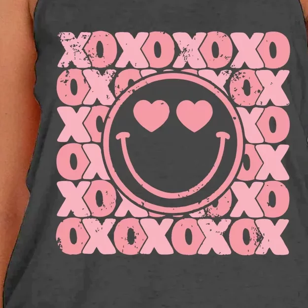 Retro Valentine Heart Xoxo Women's Knotted Racerback Tank