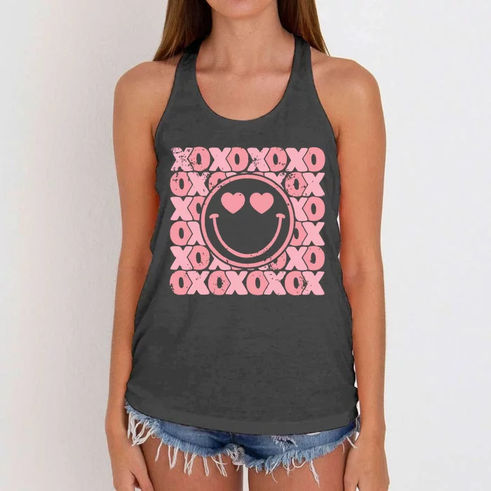 Retro Valentine Heart Xoxo Women's Knotted Racerback Tank