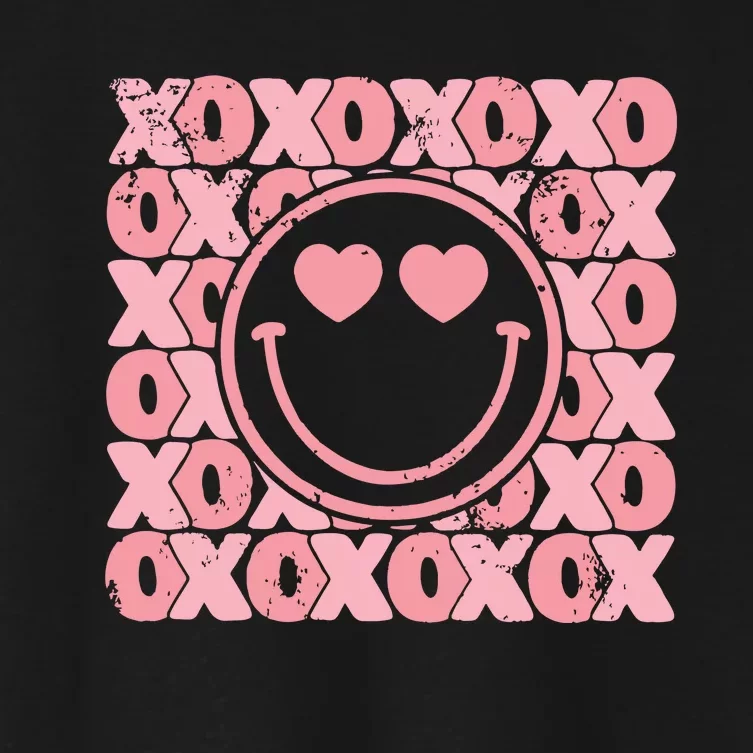 Retro Valentine Heart Xoxo Women's Crop Top Tee