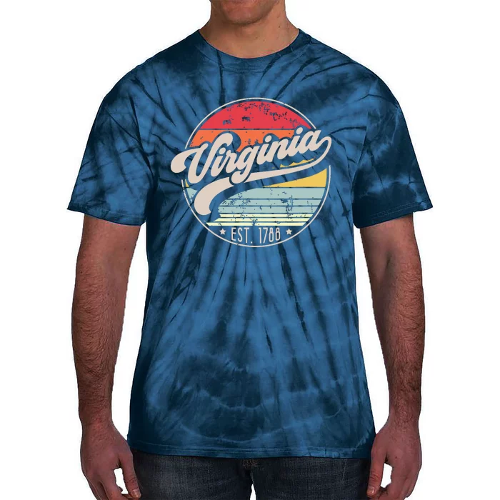 Retro Virginia Home State Va Cool 70s Style Sunset Tie-Dye T-Shirt