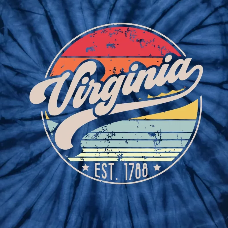 Retro Virginia Home State Va Cool 70s Style Sunset Tie-Dye T-Shirt