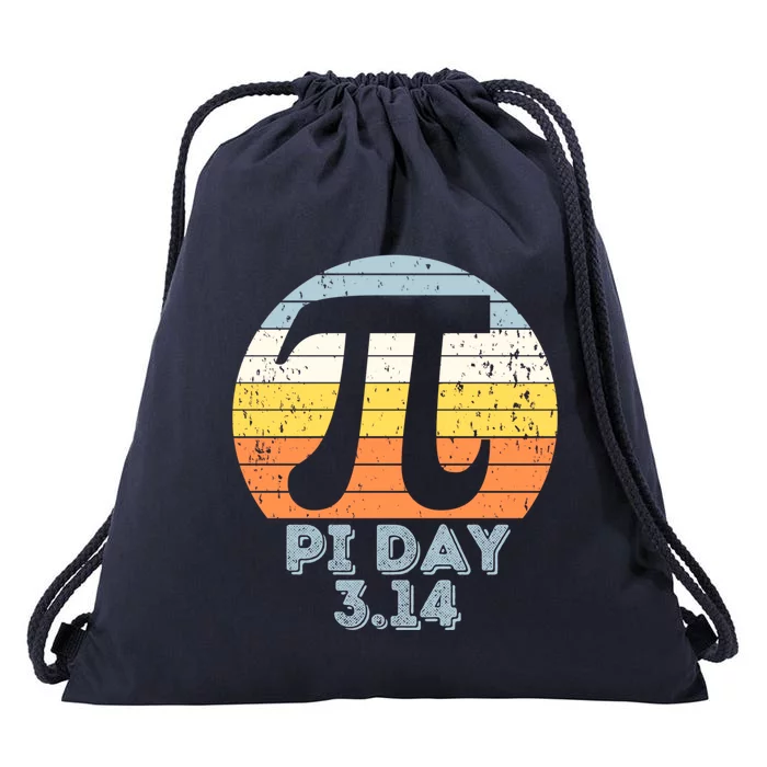 Retro Vintage Happy Pi Day Mathematic Math Teacher Gift Drawstring Bag