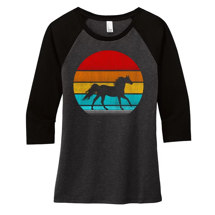 Retro Vintage Horse Women's Tri-Blend 3/4-Sleeve Raglan Shirt