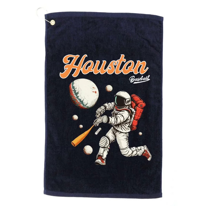 Retro Vintage Houston Texas Baseball Astronaut Crush City Platinum Collection Golf Towel