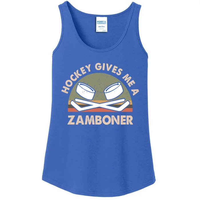 Retro Vintage Hockey Gives Me A Zamboner Meaningful Gift Ladies Essential Tank