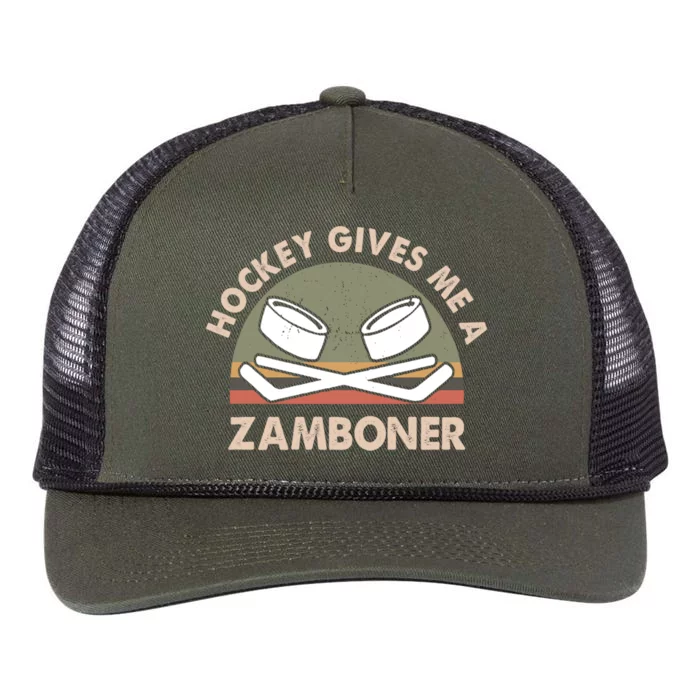 Retro Vintage Hockey Gives Me A Zamboner Meaningful Gift Retro Rope Trucker Hat Cap