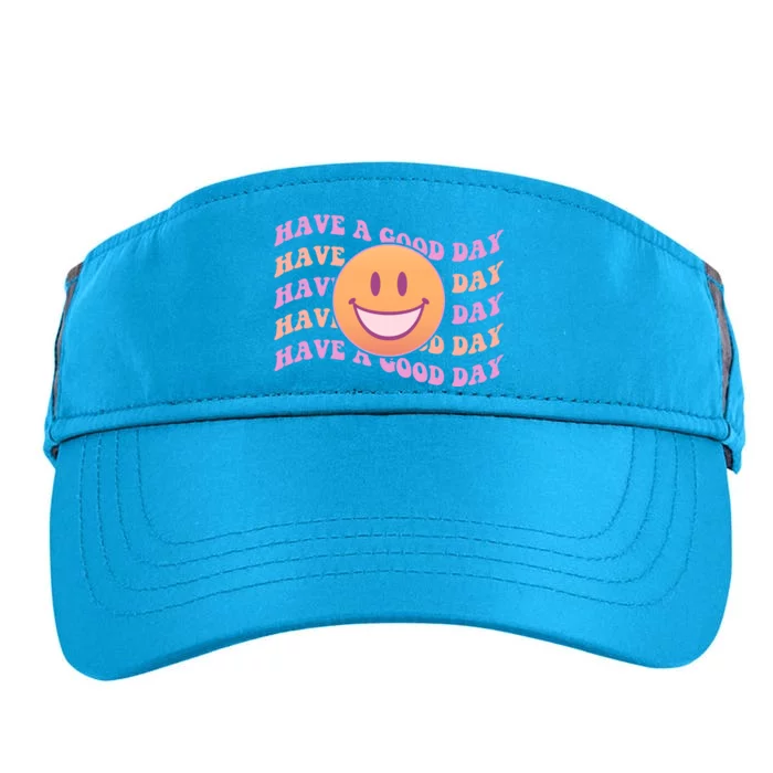 Retro Vintage Have A Good Day Smiley Emoji Adult Drive Performance Visor