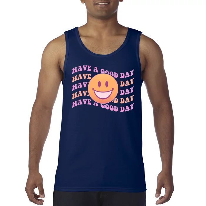 Retro Vintage Have A Good Day Smiley Emoji Tank Top