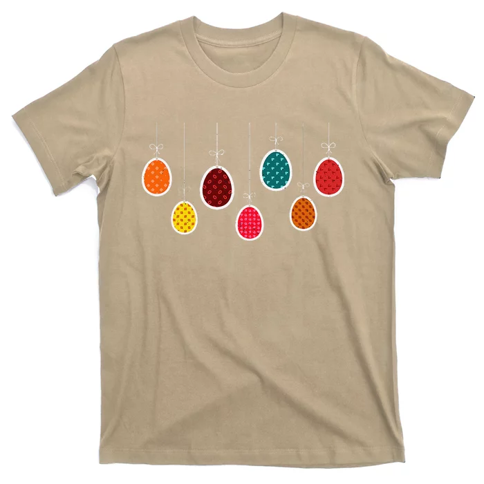 Retro Vintage Happy Easter Spring Eggs Garland T-Shirt