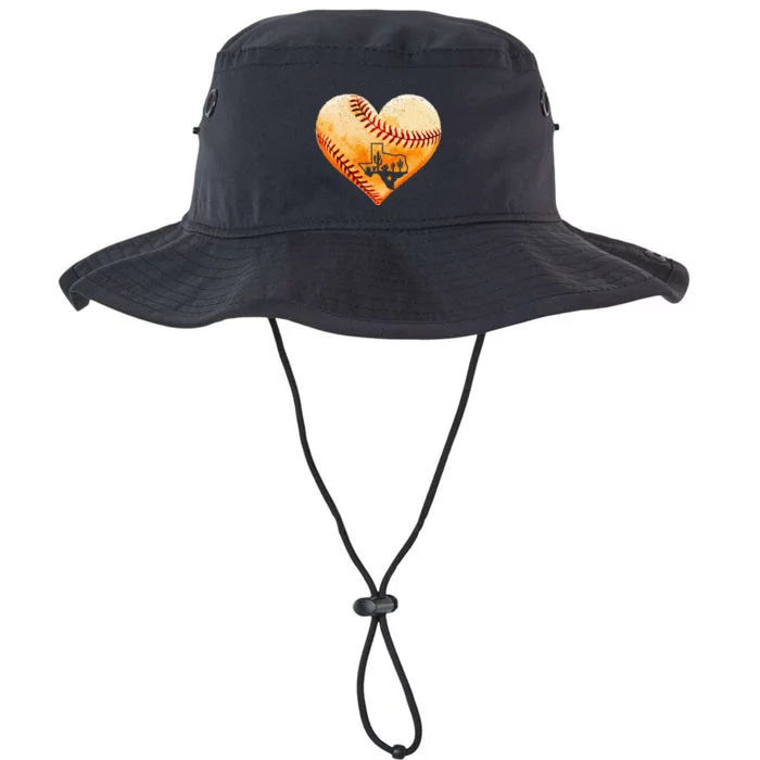 Retro Vintage Houston Texas Baseball Heart With Map Legacy Cool Fit Booney Bucket Hat