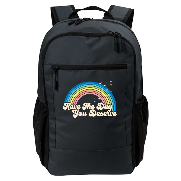 Retro Vintage Have The Day You Deserve Rainbow Daily Commute Backpack