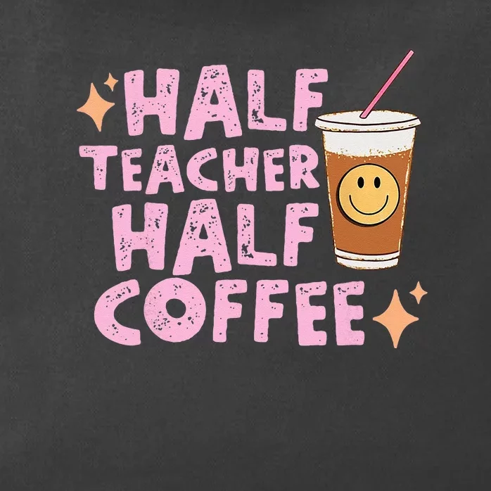 Retro Vintage Half Teacher Half Coffee Happy Teachers Day Zip Tote Bag