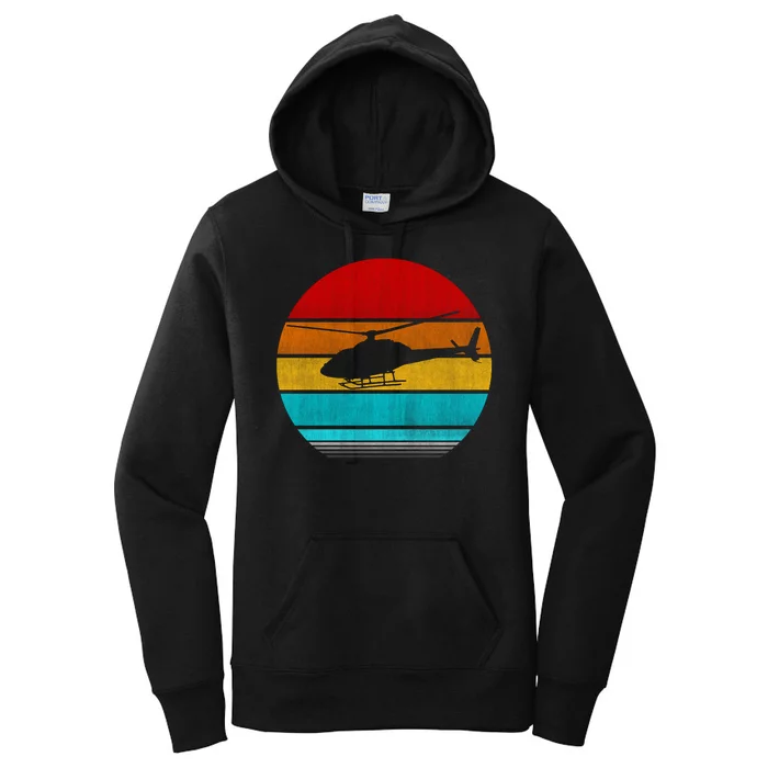 Retro Vintage Helicopter Women's Pullover Hoodie