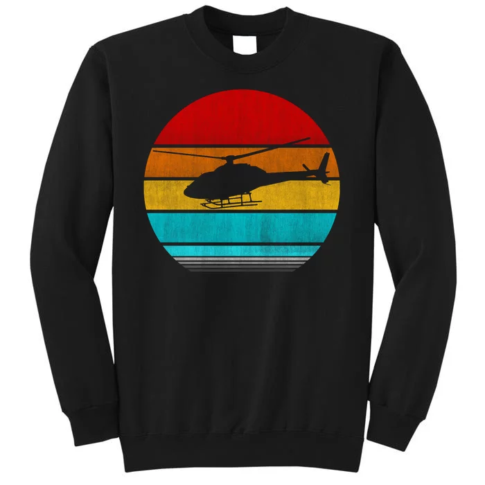 Retro Vintage Helicopter Tall Sweatshirt