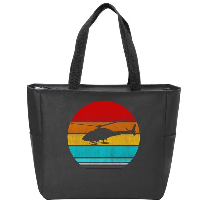 Retro Vintage Helicopter Zip Tote Bag