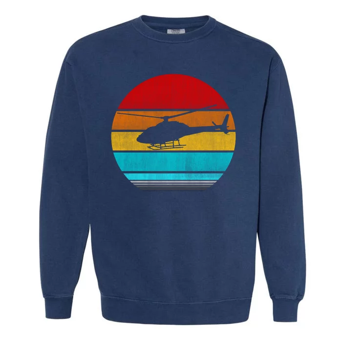 Retro Vintage Helicopter Garment-Dyed Sweatshirt