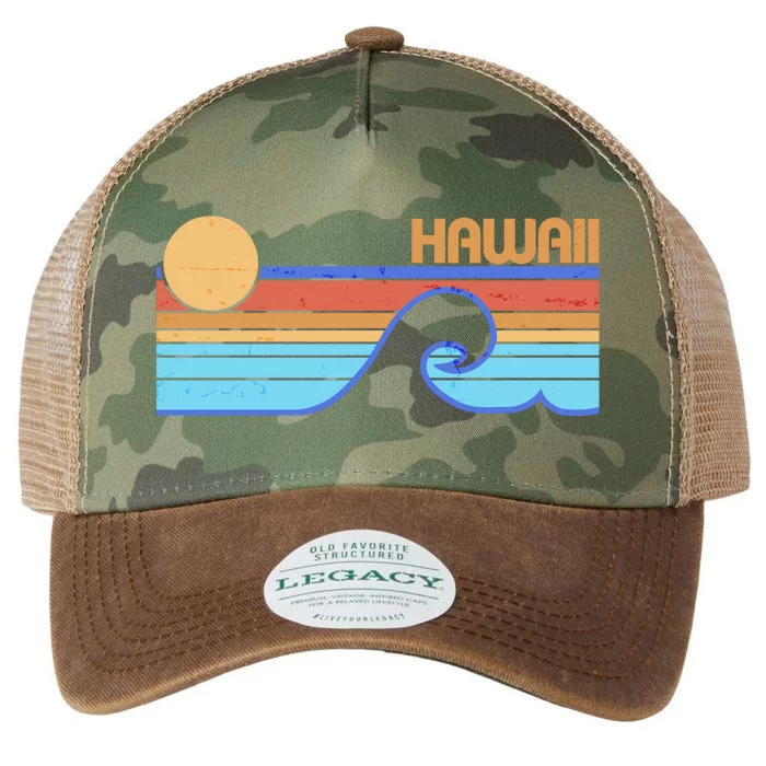 Retro Vintage Hawaii Sunset Wave Legacy Tie Dye Trucker Hat