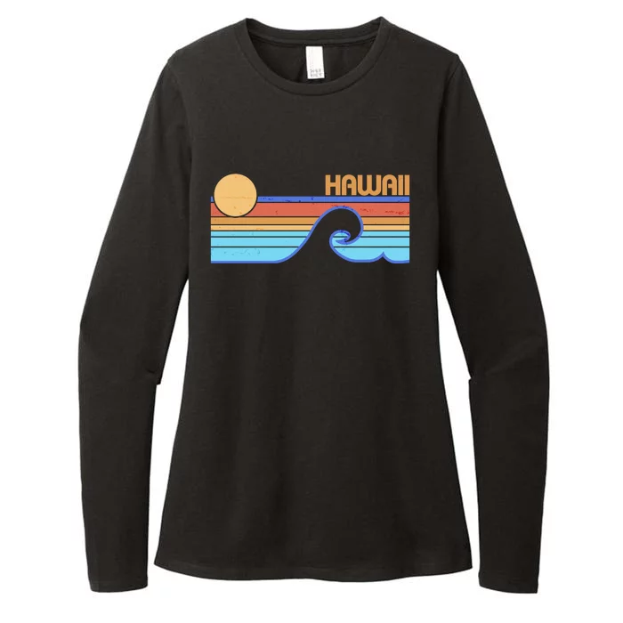 Retro Vintage Hawaii Sunset Wave Womens CVC Long Sleeve Shirt