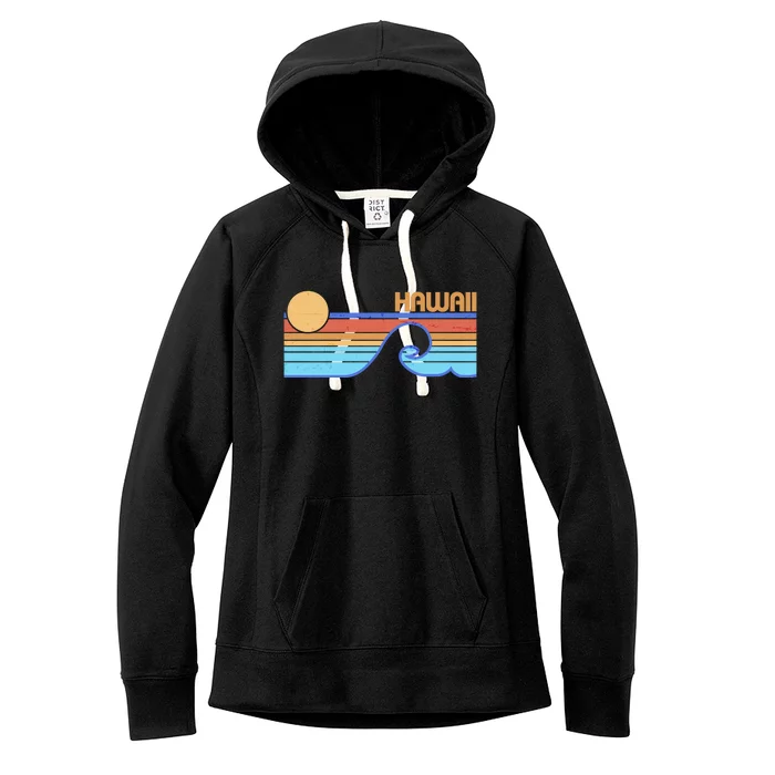 Retro Vintage Hawaii Sunset Wave Women's Fleece Hoodie