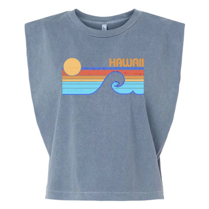 Retro Vintage Hawaii Sunset Wave Garment-Dyed Women's Muscle Tee