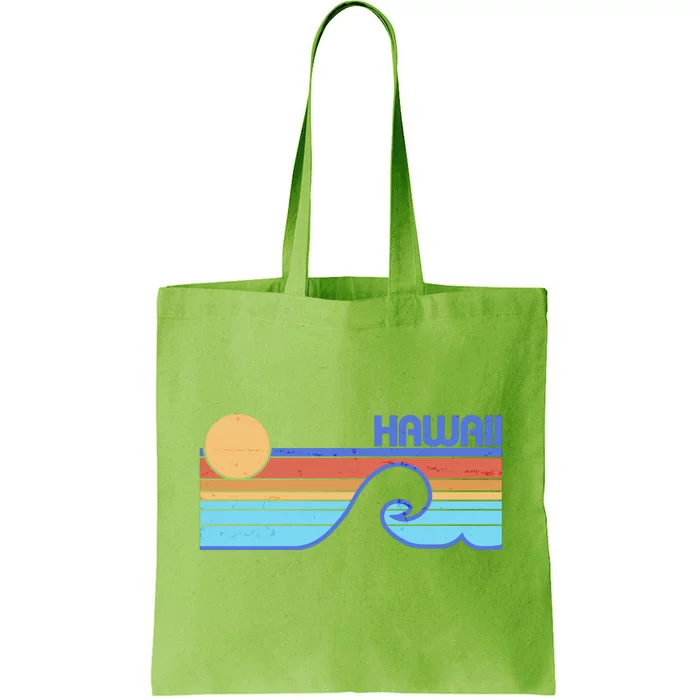 Retro Vintage Hawaii Sunset Wave Tote Bag