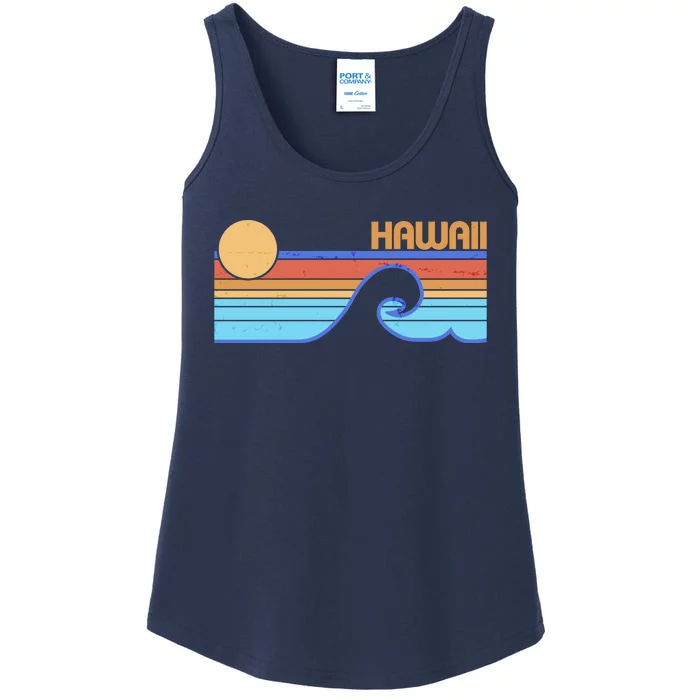 Retro Vintage Hawaii Sunset Wave Ladies Essential Tank