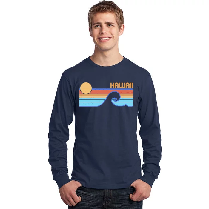 Retro Vintage Hawaii Sunset Wave Tall Long Sleeve T-Shirt