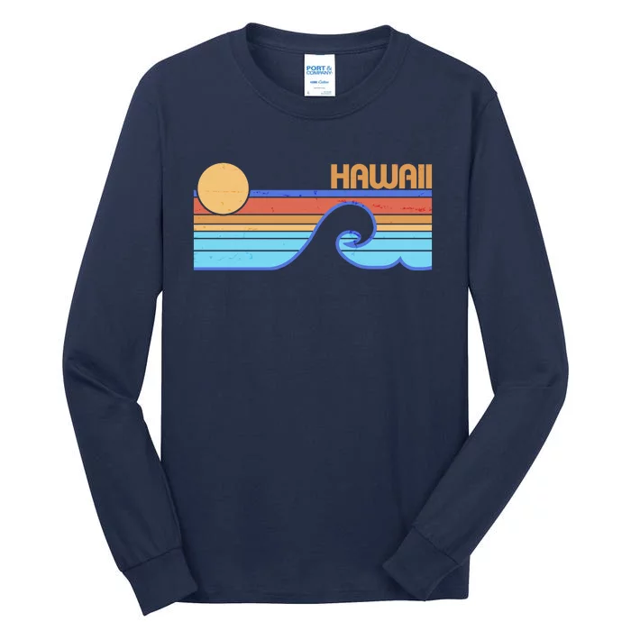 Retro Vintage Hawaii Sunset Wave Tall Long Sleeve T-Shirt