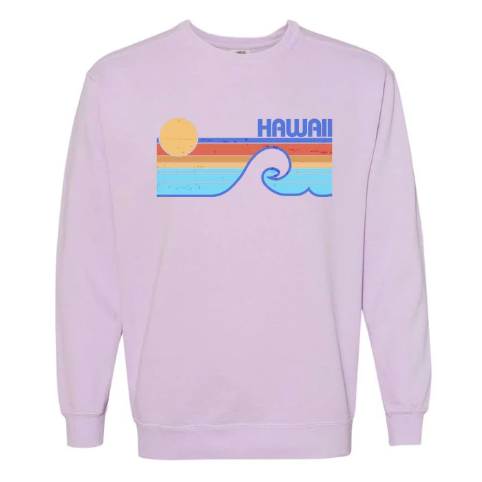 Retro Vintage Hawaii Sunset Wave Garment-Dyed Sweatshirt