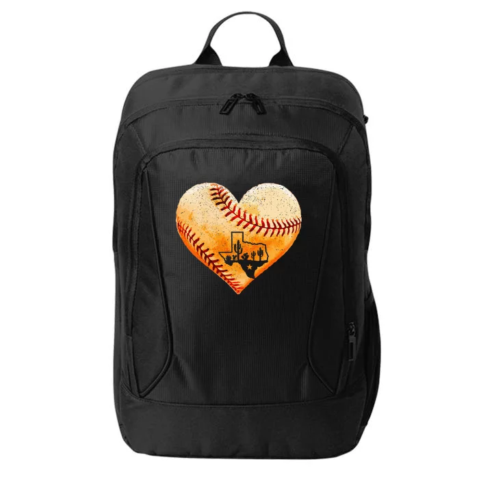 Retro Vintage Houston Texas Baseball Heart With Map City Backpack