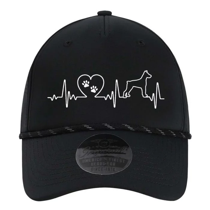 Retro Vintage Heartbeat Doberman Dog Puppy Lover Performance The Dyno Cap