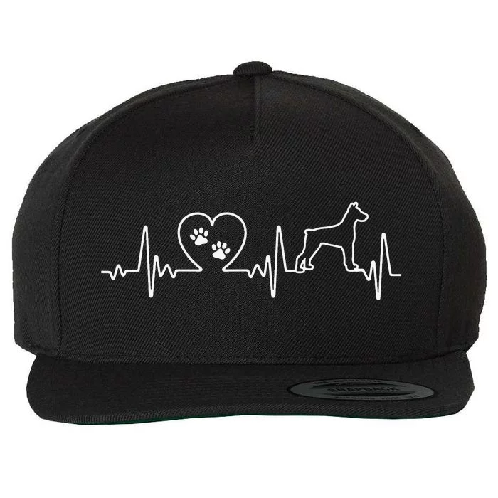 Retro Vintage Heartbeat Doberman Dog Puppy Lover Wool Snapback Cap