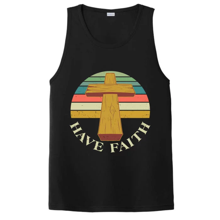 Retro Vintage Have Faith Performance Tank