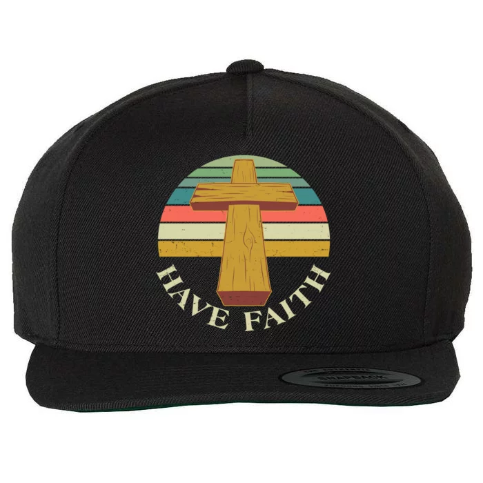 Retro Vintage Have Faith Wool Snapback Cap