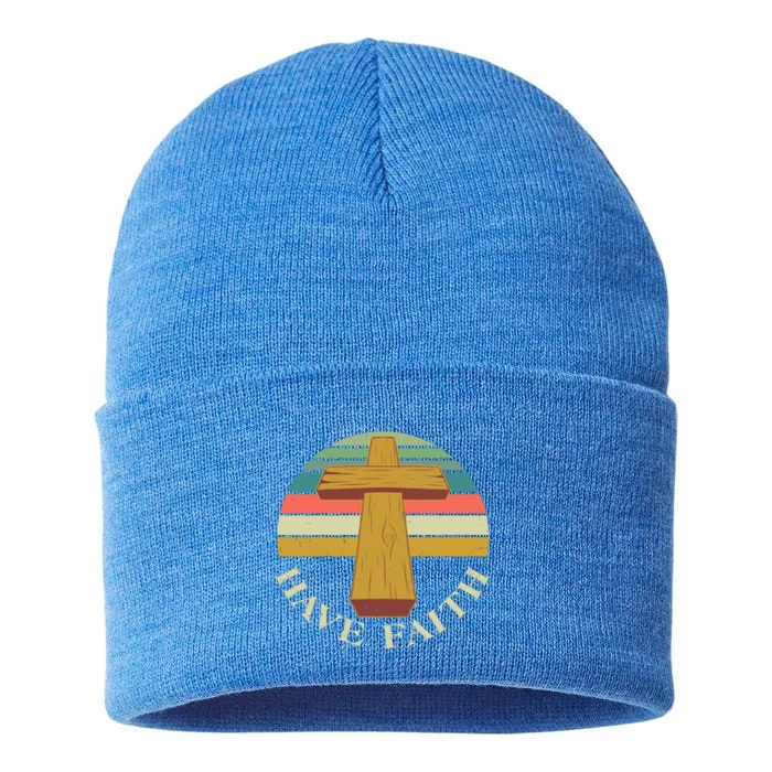 Retro Vintage Have Faith Sustainable Knit Beanie