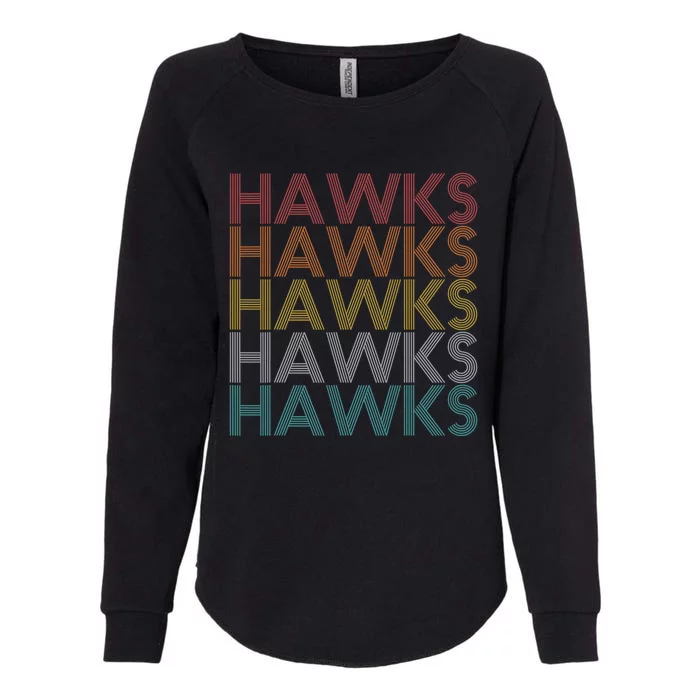 Retro Vintage Hawks Womens California Wash Sweatshirt