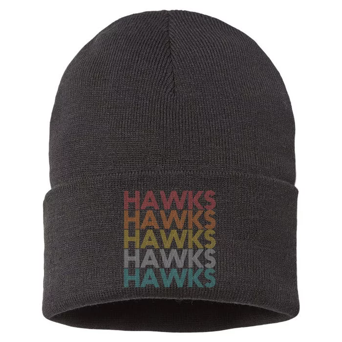 Retro Vintage Hawks Sustainable Knit Beanie