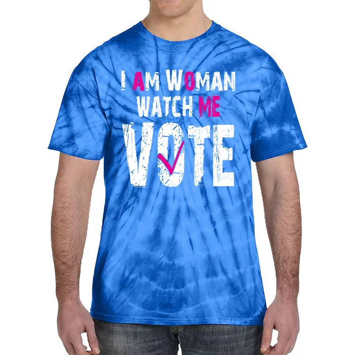 Retro Vintage I Am Watch Me Vote 2024 Great Gift Tie-Dye T-Shirt