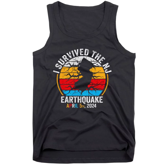 Retro Vintage I Survived The Nj Earthquake Tank Top