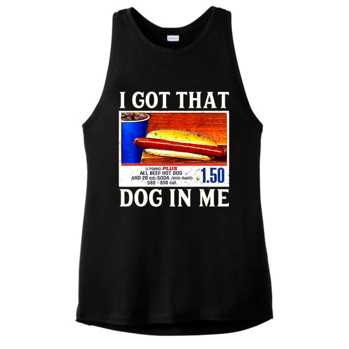 Retro Vintage I Got That Dog In Me Funny Hotdog Ladies Tri-Blend Wicking Tank