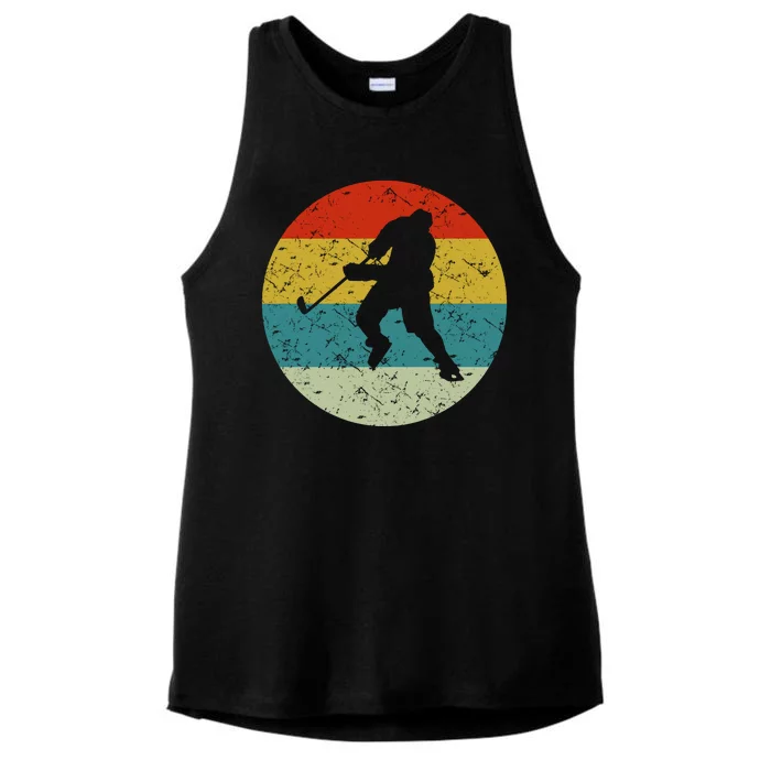 Retro Vintage Ice Hockey Ladies Tri-Blend Wicking Tank