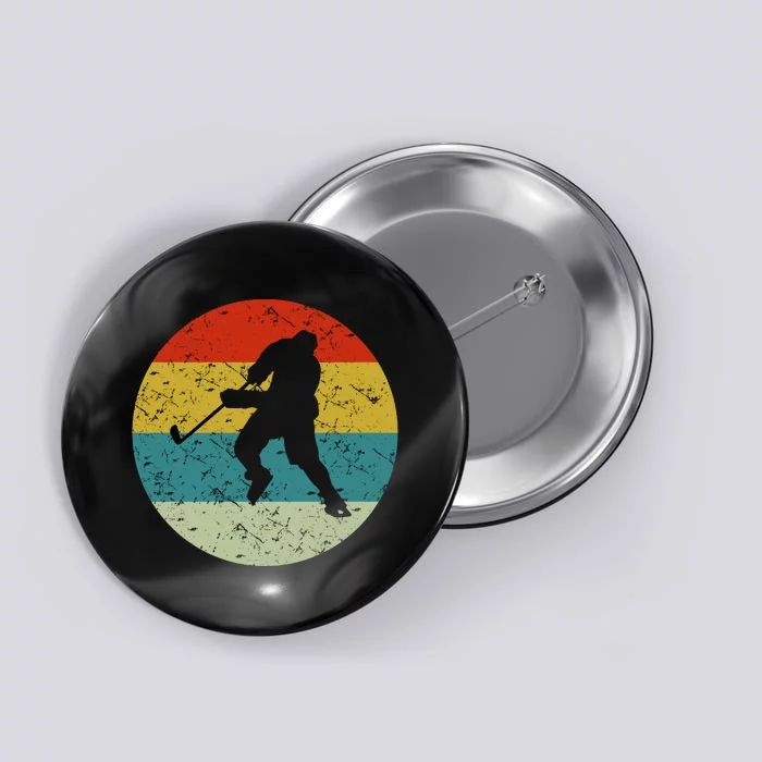 Retro Vintage Ice Hockey Button