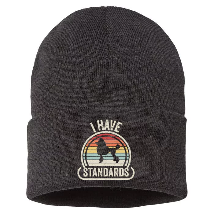 Retro Vintage I Have Standards Poodle Sustainable Knit Beanie