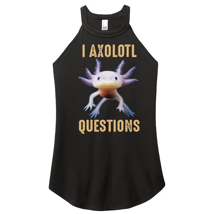 Retro Vintage I Axolotl Questions Women’s Perfect Tri Rocker Tank