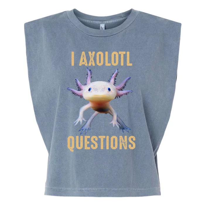 Retro Vintage I Axolotl Questions Garment-Dyed Women's Muscle Tee