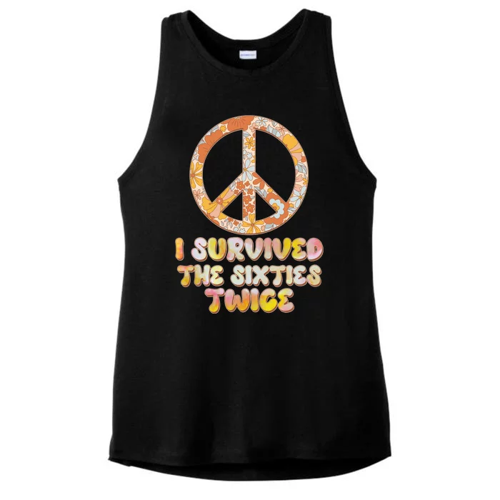 Retro Vintage I Survived The Sixties Twice Ladies Tri-Blend Wicking Tank