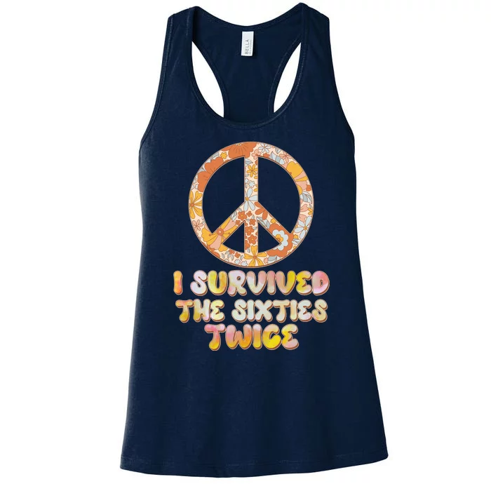 Retro Vintage I Survived The Sixties Twice Women's Racerback Tank