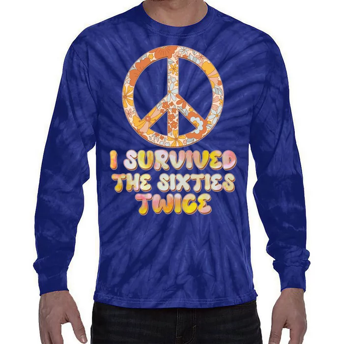 Retro Vintage I Survived The Sixties Twice Tie-Dye Long Sleeve Shirt